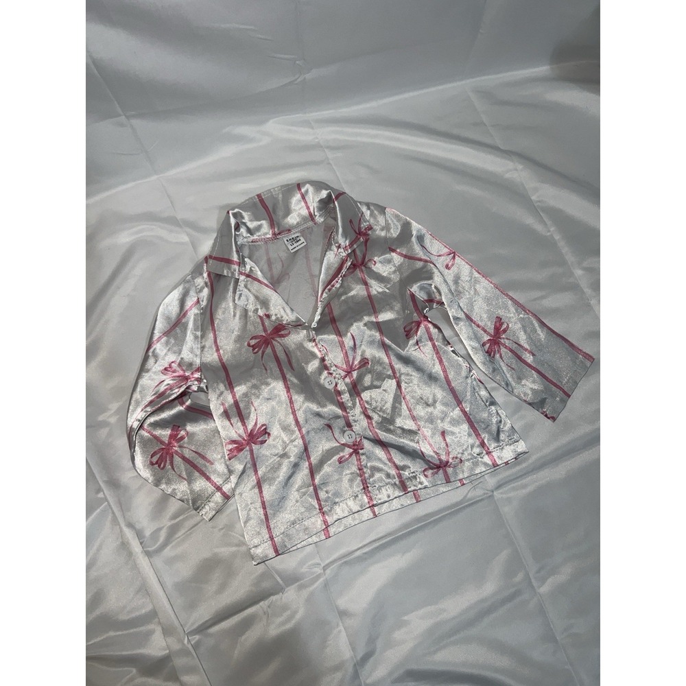 Shein 12-18 Month 100% Polyester Baby Girl White and Pink Ribbon No Stains